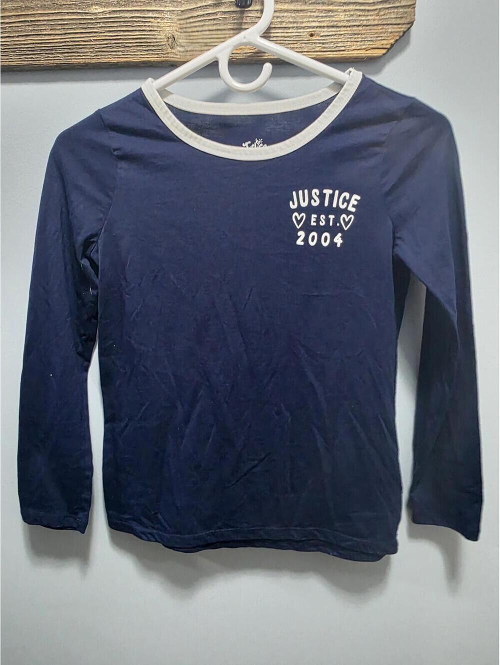 Justice Girls Long Sleeve Blue, Size 10
